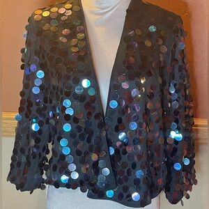 Sequin Embellished Black Jacket